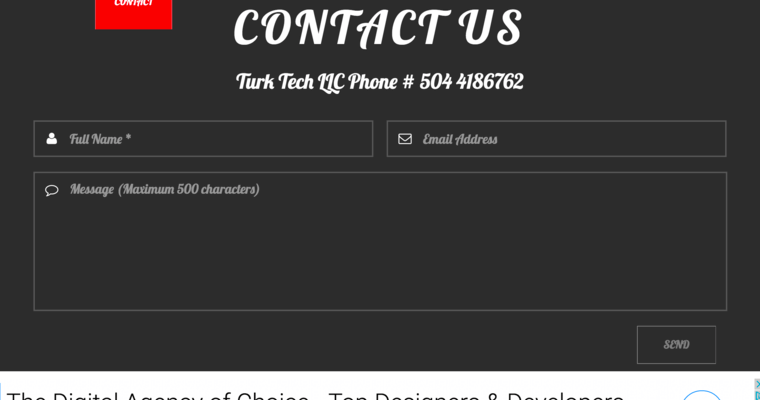 Contact page of #7 Top New Orleans Web Development Agency: Turk Tech 