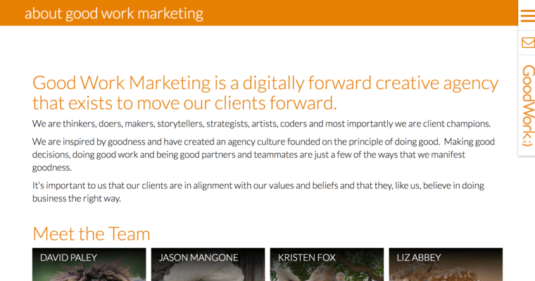 About page of #8 Top New Orleans Web Design Company: Good Work Marketing