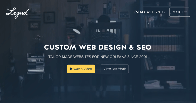 Home page of #2 Best New Orleans Web Design Agency: Legnd