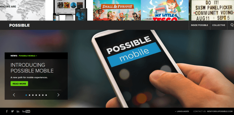 Home page of #3 Best New web design Company: Possible