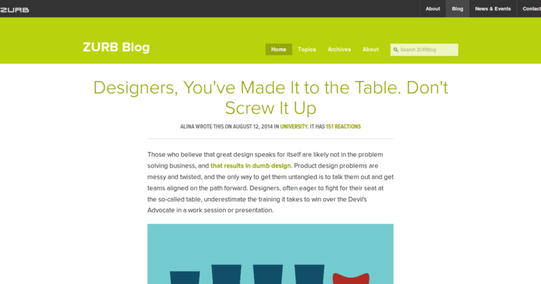 Blog page of #2 Best New web design Agency: Zurb