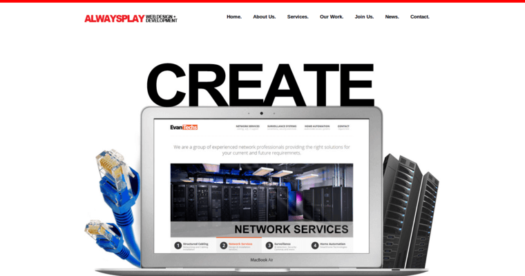Home page of #8 Leading New web design Firm: Always Play