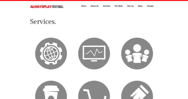 Service page of #8 Leading New web design Firm: Always Play