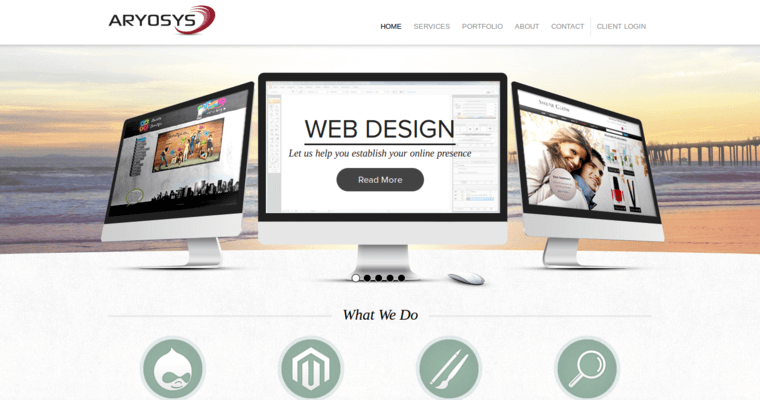 Home page of #5 Best New web design Business: Aryosys