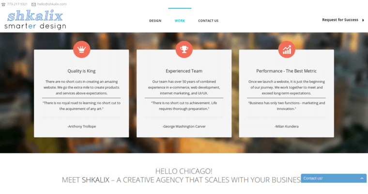Work page of #9 Leading New web design Business: Shkalix Smarter Design