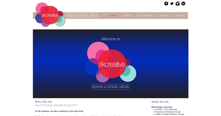 Home page of #10 Top New web design Agency: SK-Creative