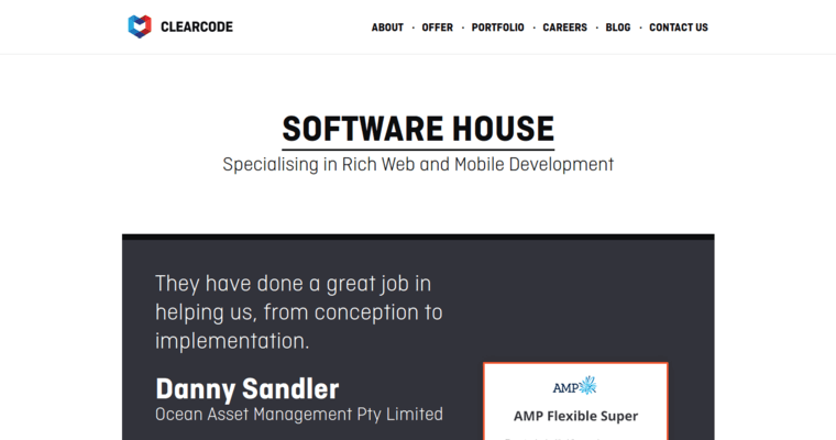 Home page of #6 Best New web design Firm: Clearcode