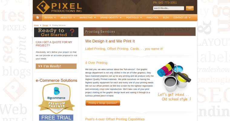 Service page of #10 Top New web design Business: Pixel Productions