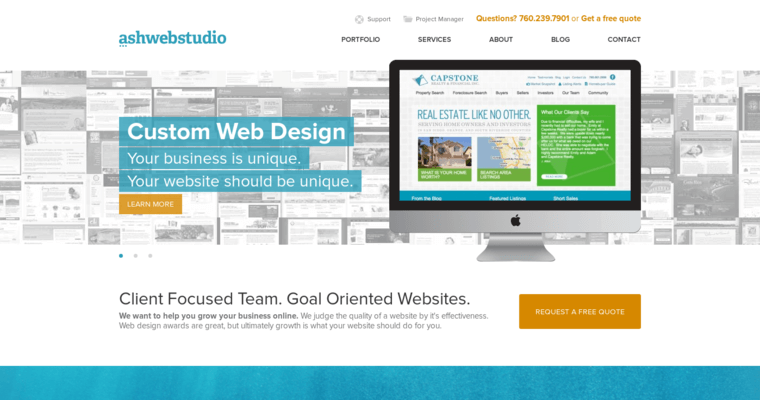 Home page of #7 Top New web design Company: AshWebStudio