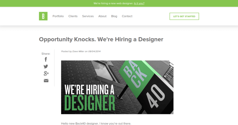 Blog page of #8 Top New web design Company: Back 40 Design