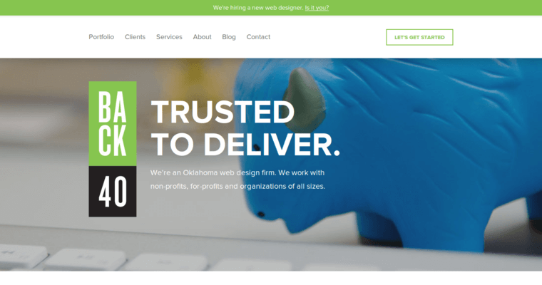 Home page of #8 Leading New web design Company: Back 40 Design