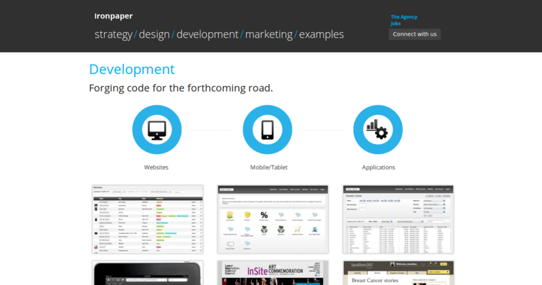 Development page of #6 Best New web design Firm: Ironpaper