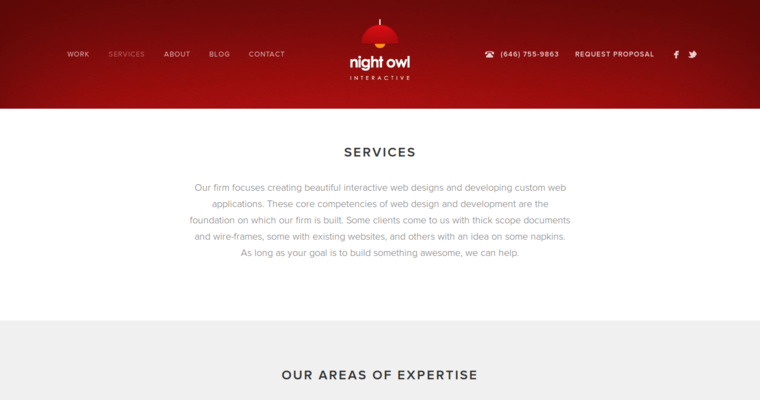 Service page of #3 Best New web design Agency: Night Owl Interactive