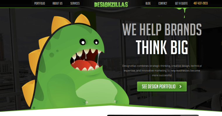 Home page of #10 Top New web design Company: Designzillas