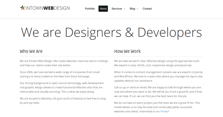 About page of #4 Leading New web design Agency: Intown Web Design