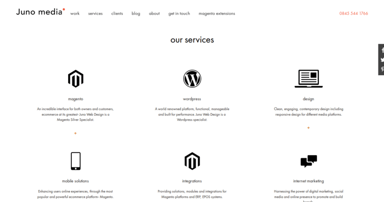 Service page of #5 Best New web design Company: Juno Media
