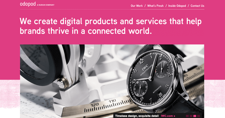 Home page of #6 Best New web design Firm: Odopod