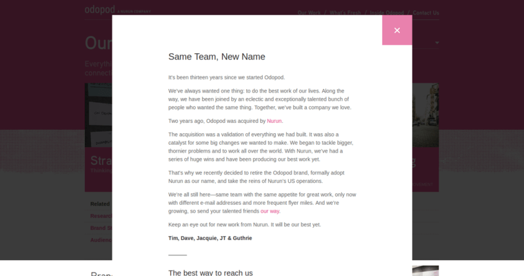 Work page of #6 Best New web design Business: Odopod