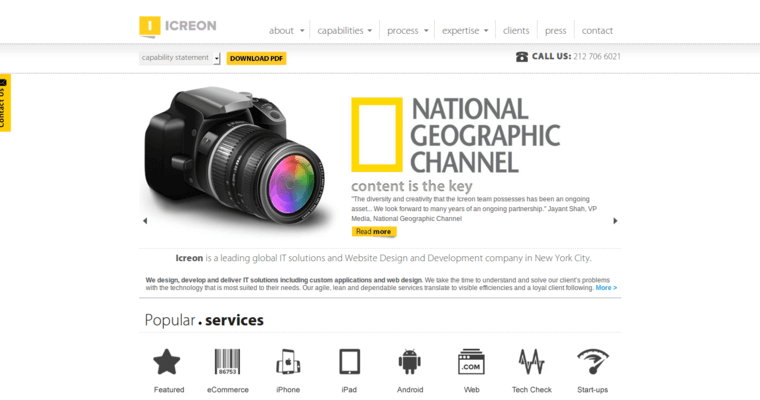 Home page of #9 Best NYC Web Development Company: Icreon