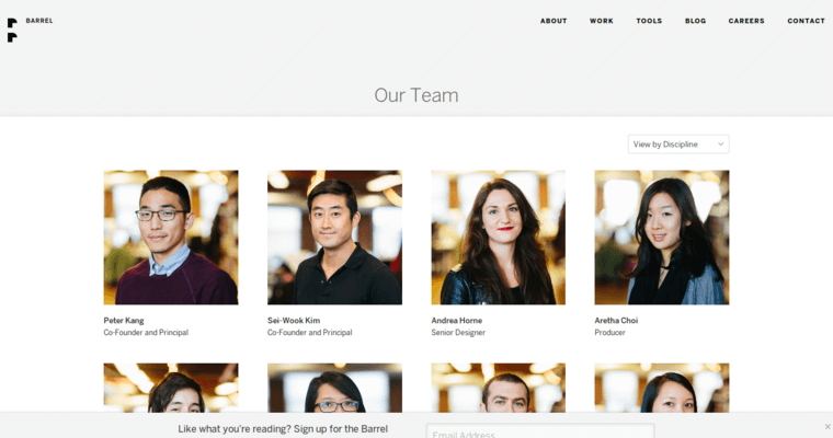 Team page of #10 Best NYC Website Design Firm: Barrel