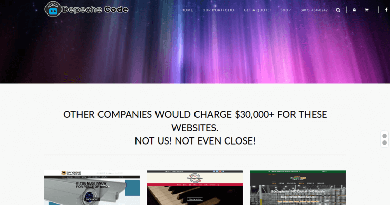 Folio page of #5 Best Orlando Web Design Agency: Depeche Code 