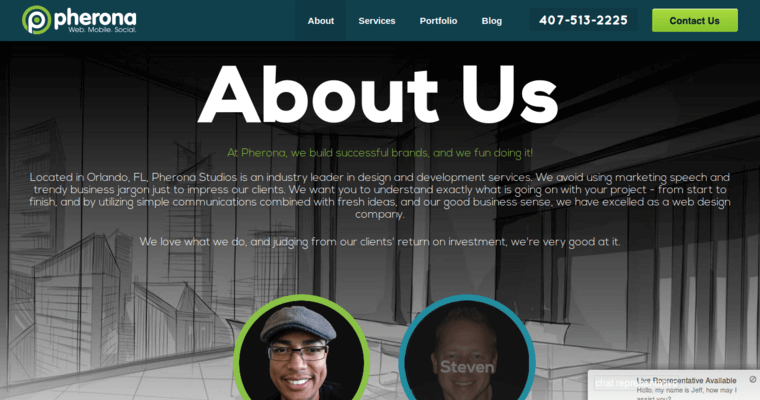 About page of #9 Best Orlando Web Design Firm: Pherona