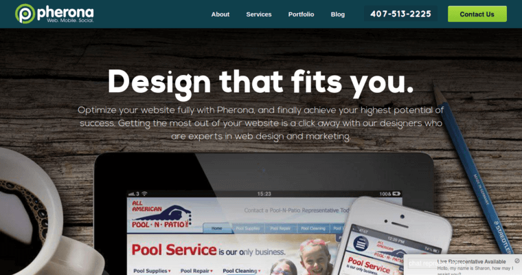 Home page of #9 Top Orlando Web Design Company: Pherona