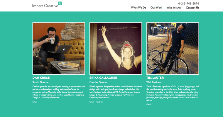 Team page of #3 Best Philadelphia Website Design Firm: Impart Creative