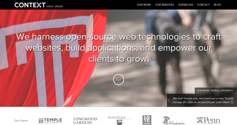 Home page of #6 Best Philadelphia Website Design Agency: Context