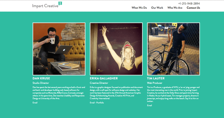 Team page of #4 Best Philadelphia Web Design Company: Impart Creative