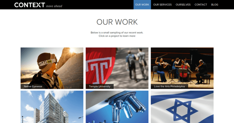 Work page of #6 Top Philadelphia Web Design Firm: Context