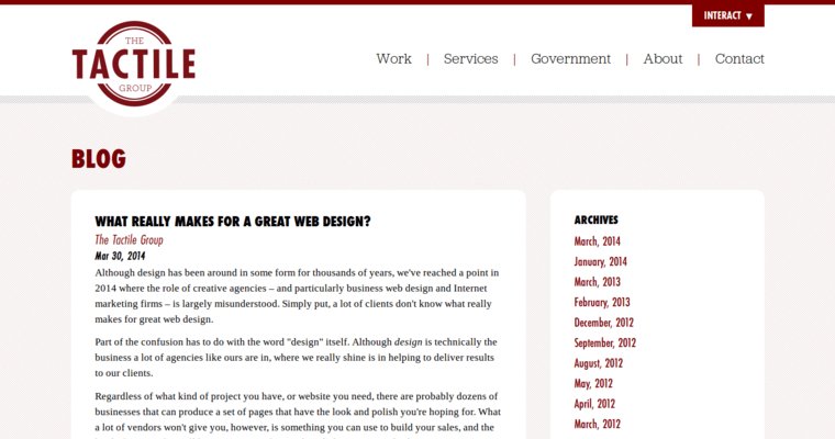 Blog page of #8 Best Philadelphia Website Design Company: The Tactile Group