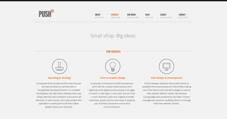 Service page of #7 Best Philly Website Design Firm: Push10