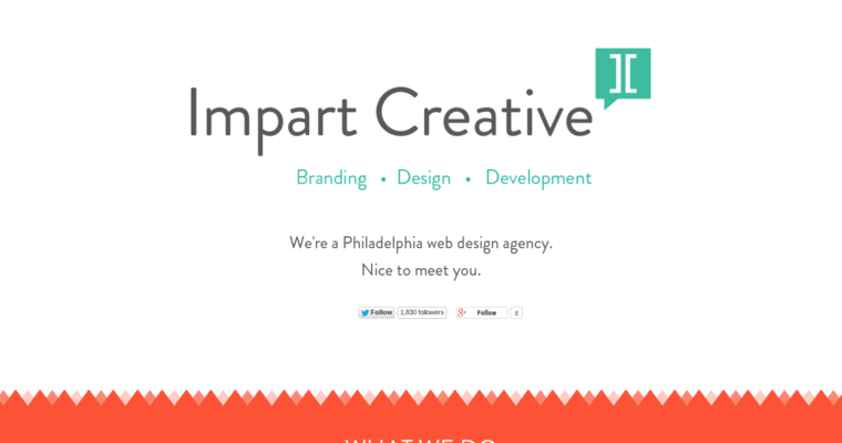 Home page of #8 Best Philly Web Design Firm: Impart Creative