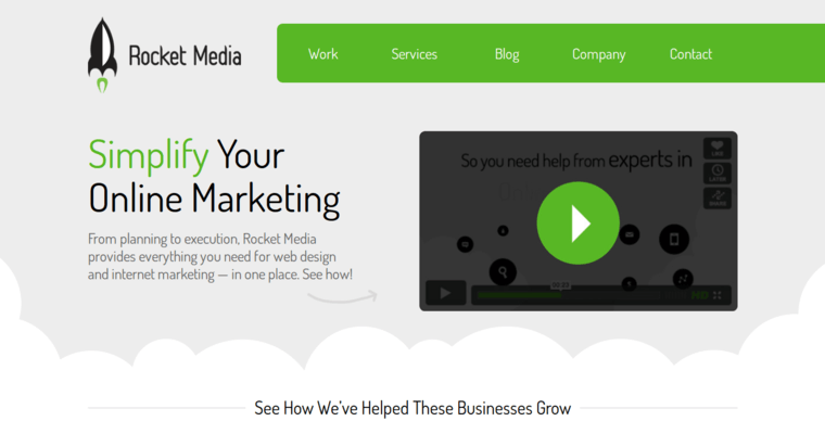 Home page of #6 Top Phoenix Web Design Firm: Rocket Media