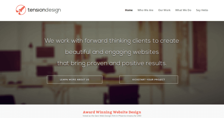 Home page of #3 Best Phoenix Website Design Firm: Tension Design