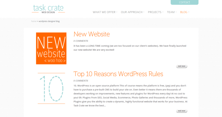 Blog page of #6 Top Phoenix Website Design Firm: Task Crate