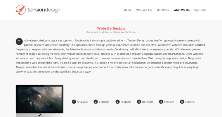 Service page of #1 Leading Phoenix Website Design Firm: Tension Design