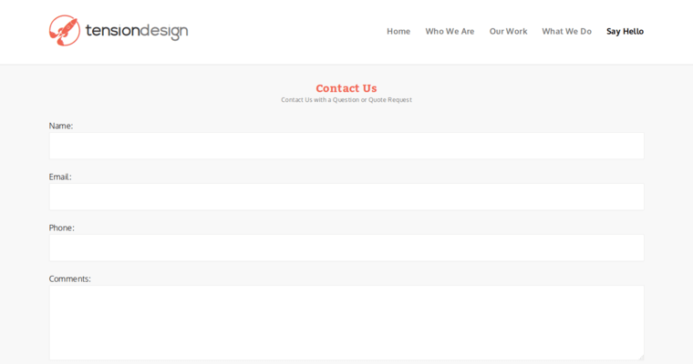Contact page of #2 Top Phoenix Web Design Business: Tension Design