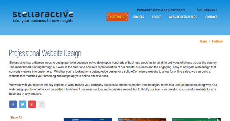 Folio page of #3 Best Portland Web Development Agency: Stellaractive