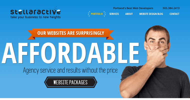 Home page of #3 Top Portland Web Development Firm: Stellaractive