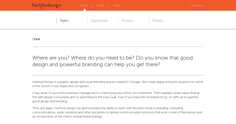 About page of #2 Top Brochure Design Business: Hartford Design