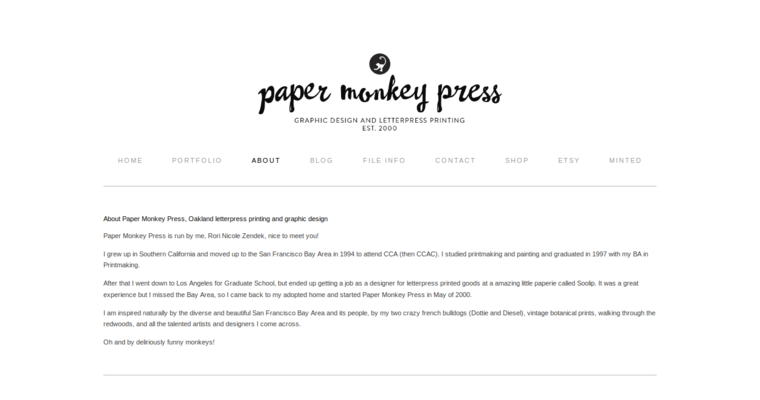 Press page of #8 Best Business Card Design Business: Paper Monkey Press