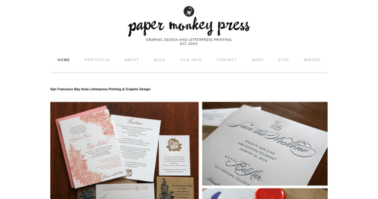Home page of #8 Top Business Card Design Firm: Paper Monkey Press