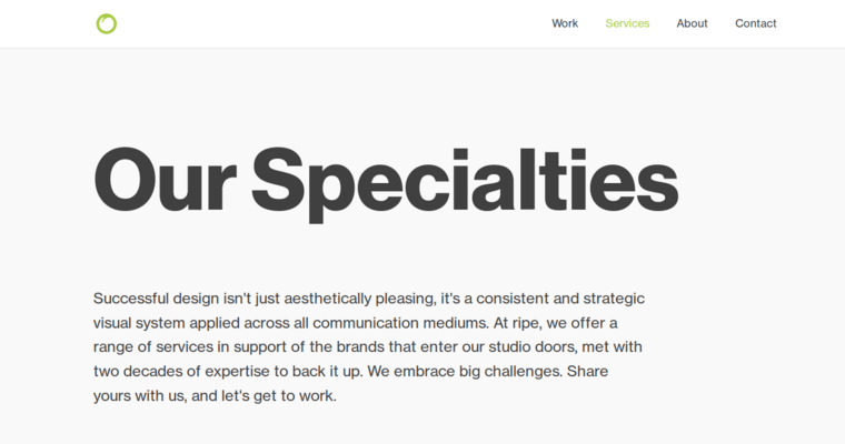 Service page of #6 Top Business Card Design Business: Ripe