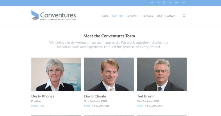 Team page of #8 Best Business Card Design Firm: Conventures