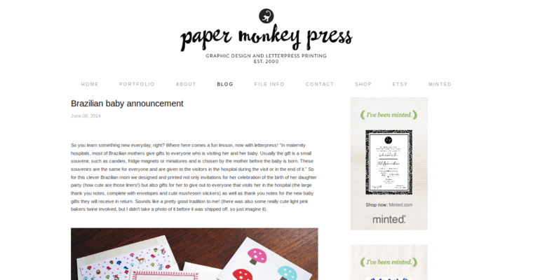 Blog page of #9 Best Business Card Design Firm: Paper Monkey Press