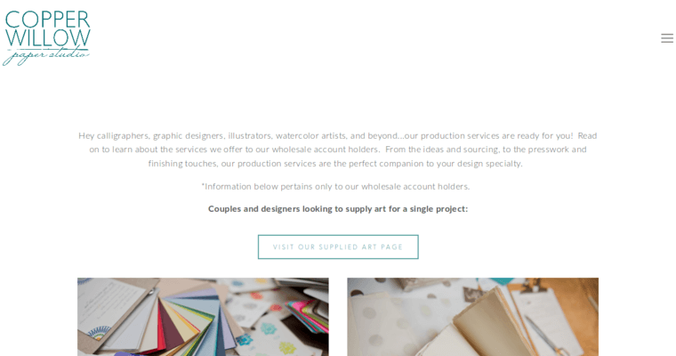 Service page of #9 Top Invitation Design Agency: Copper Willow