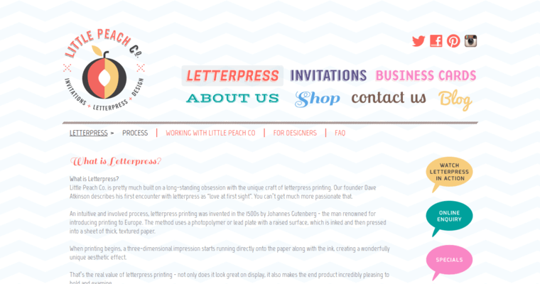 Press page of #4 Top Invitation Design Business: Little Peach Co