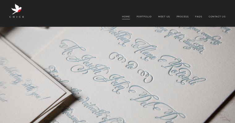 Home page of #8 Leading Invitation Design Business: Chick Invitations